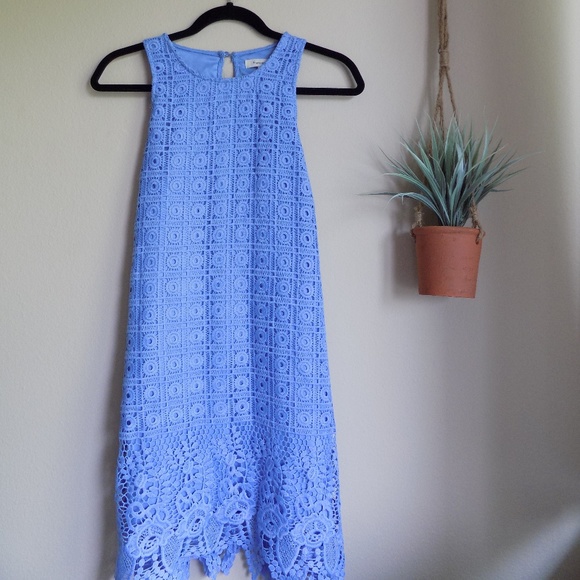 Francesca's Collections Dresses & Skirts - Francesca's Light Blue Crochet Dress